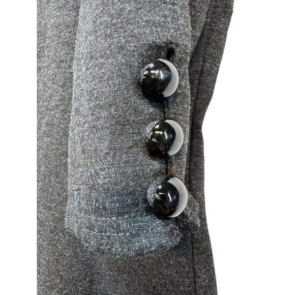 Lands End Womens Sweater Dress Size 14 Charcoal Gray 3/4 Sleeves Button Detail - Picture 7 of 10